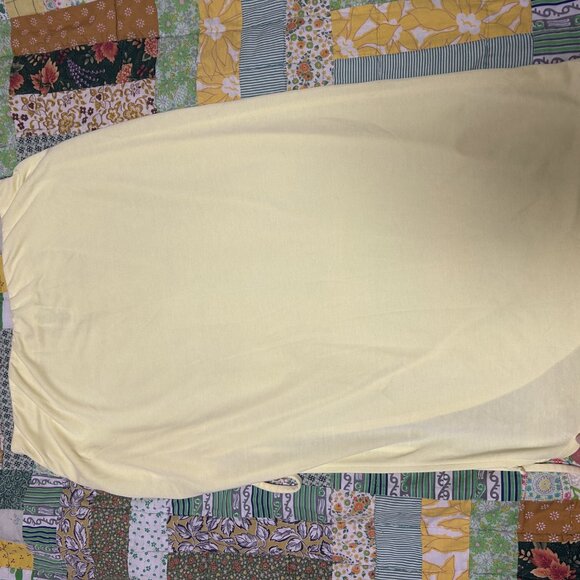 Open Edit (Nordstrom) Butter Yellow Side Slit Skirt - Picture 6 of 8